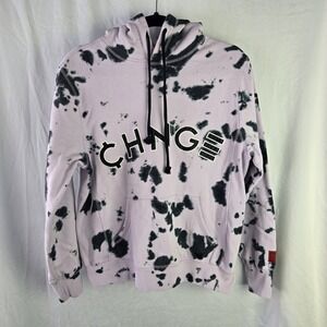 CHNGE Violet Splotch Tie Die University Hoodie Sweatshirt Small Organic‎ Cotton